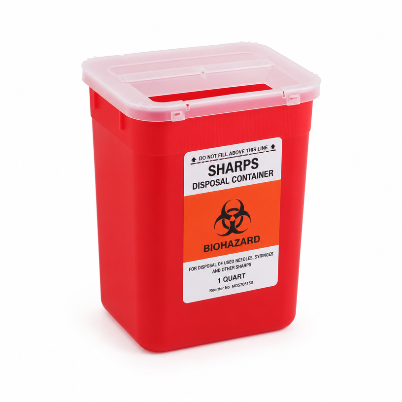 Sharps disposal container
